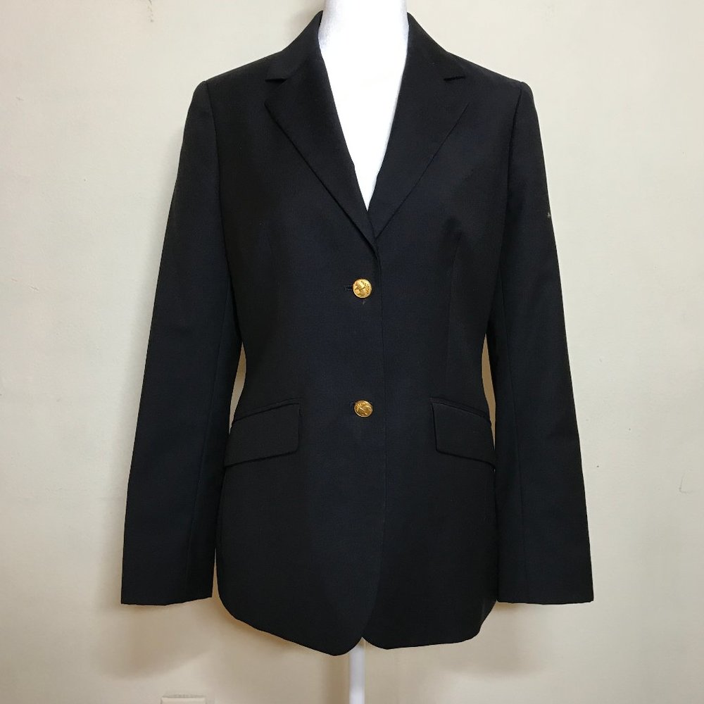 Brooks Brothers 346 Loro Piana Italian Wool Dark Navy Blue Classic Blazer Sz 6